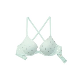 Pink Wear Everywhere Push Up Bra Color Beach Glass Dot Script Shine Size 36DD New