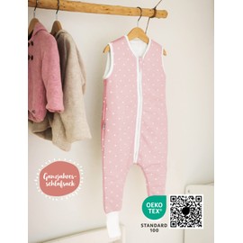 Ehrenkind® Baby Sleeping Bag with Feet 2.5 TOG Organic Cotton All-Year Sleeping Bag Baby Oeko-Tex Sleeping Bag Winter and Summer Sleeping Bag Children, lightgrey