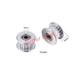 Super Print GT2 Idler Pulley GT2 16 Teeth Bore 3 mm for 3D Printer 6 mm Width GT2 Timing Belt (Pack of 10)