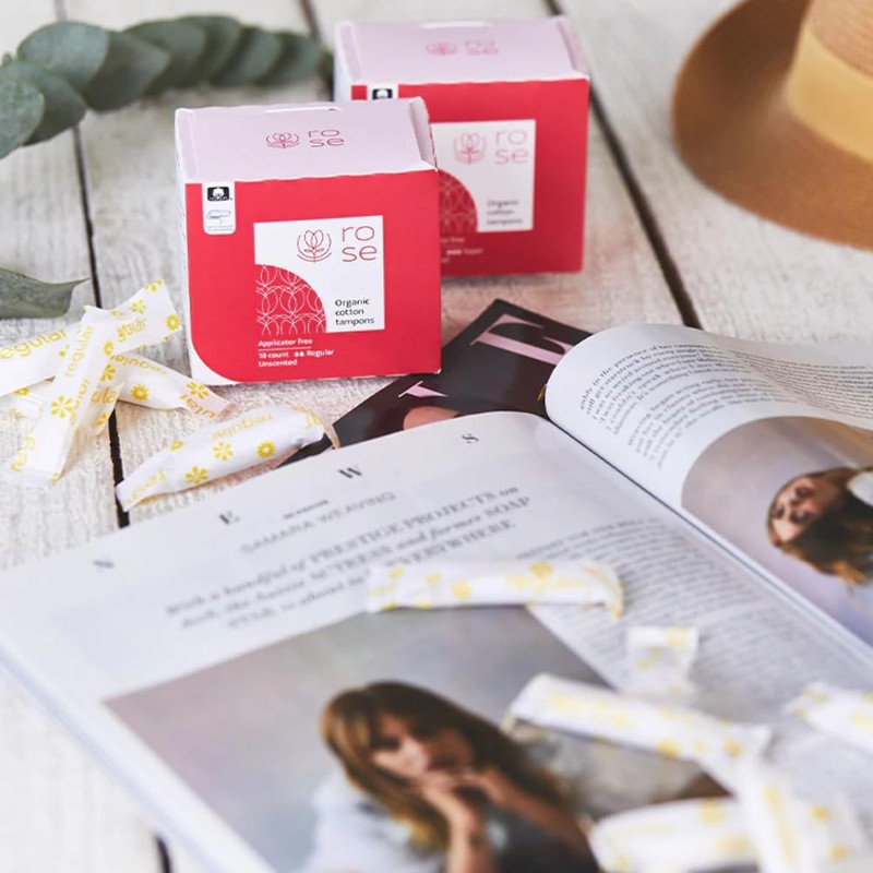 Rose Organic Tampons - Super, Non Applicator, 100% Organic cotton