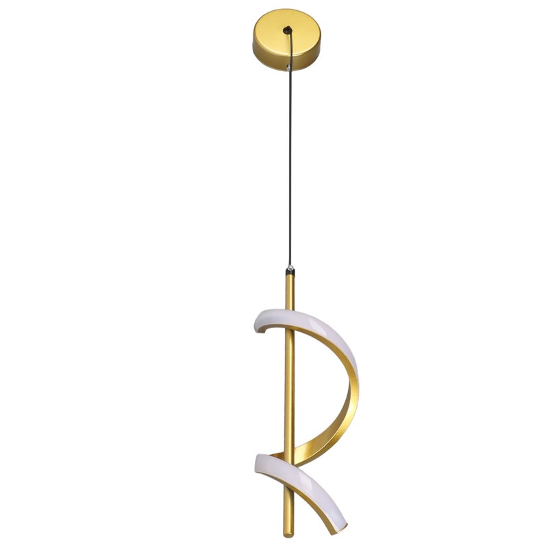 Spiral LED Pendant Light Gold Color High Brightness Eyes Protection