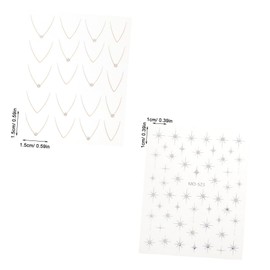 Baluue 4pcs French Manicure Star Nail Stickers Rhinestone Moon Star Nail Art Decals Glitter Stickers for Women Girls Party Wedding Daily Use