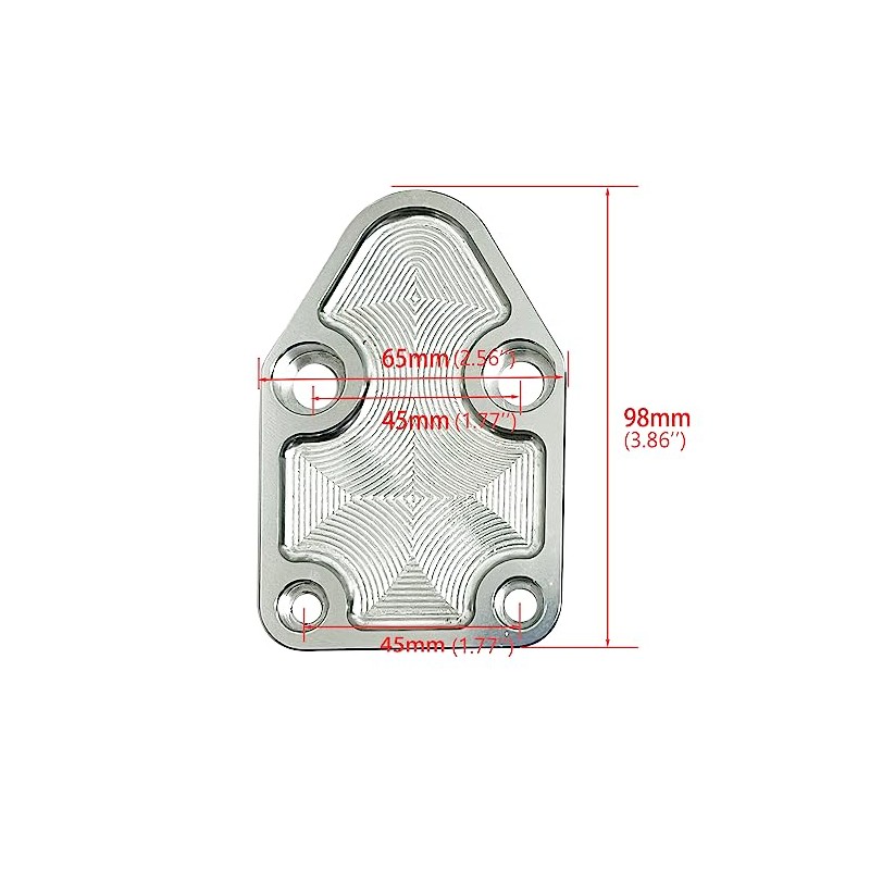 Flashpower Billet SBC Chevy Fuel Pump Block-Off Plate Kit Clear