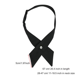 SUNTRADE Adjustable Tie for Women Girls School Uniform Cross Tie for Girls 3 Pack, Black X3