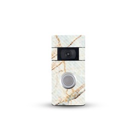 MightySkins Carbon Fiber Skin Compatible with Ring Video Doorbell (2nd Generation) - Antique Marble | Protective, Durable Textured Carbon Fiber Finish | Easy to Apply