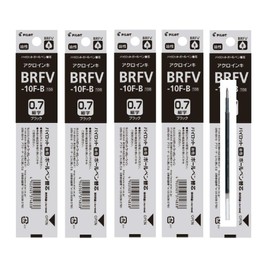 Pilot BRFV-10F-B Oil Ballpoint Pen Refill, Fine Point, 0.7mm, Black, 5 Pens