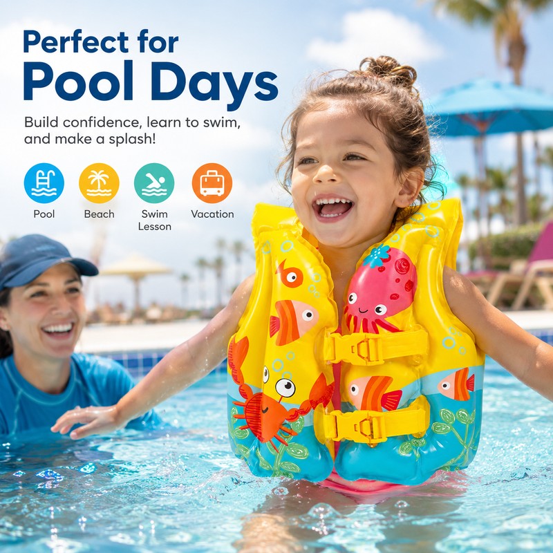 Inflatable Swim Training Vest for Kids – Lightweight PVC Buoyancy