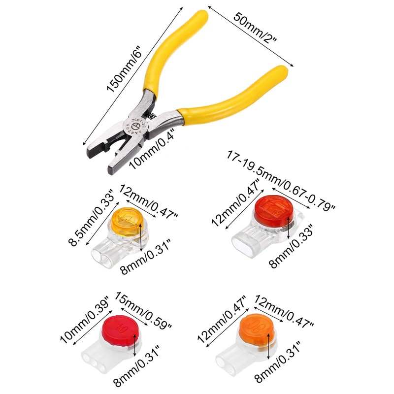 uxcell 221Pcs UY/UY2/UR/UR2/UG Wire to Wire Connector Kit K1/K2/K3/K5 Corrosion-Resistant