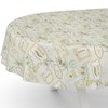 ANRO Oilcloth Tablecloth Wax Tablecloth Washable Garden Tablecloth Round Oval