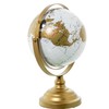 Globo Terraceo 23562 Blanco C/Pie Metal Dorado 19 x 16