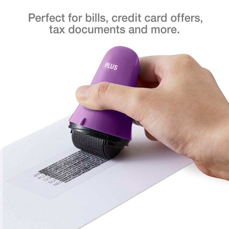 ID Defender Large Premium Stamp Roller Kit, Purple (3-Pack, Large)
