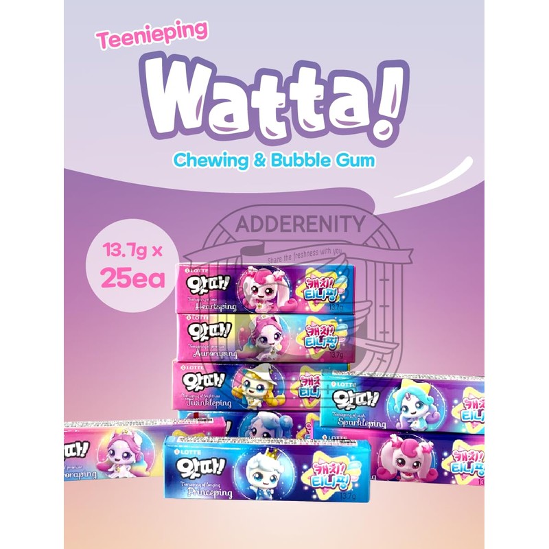Lotte Watta Catch Teenieping Character Chewing & Bubble Gum 13.7g