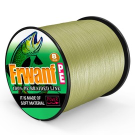 Frwanf 8 Strands Braided Fishing Line Unmatched Tensile Strength 100% PE Braided Line-Abrasion Resistant-No Stretch-Fishing String for Saltwater and Freshwater
