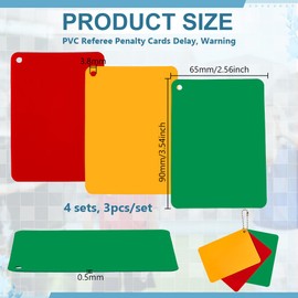 AHANDMAKER Set of 4 Football Referee Cards Red Yellow Green Football Penalty Card Football Warning Eject Delay Cards Judge Accessories for Sports Competition
