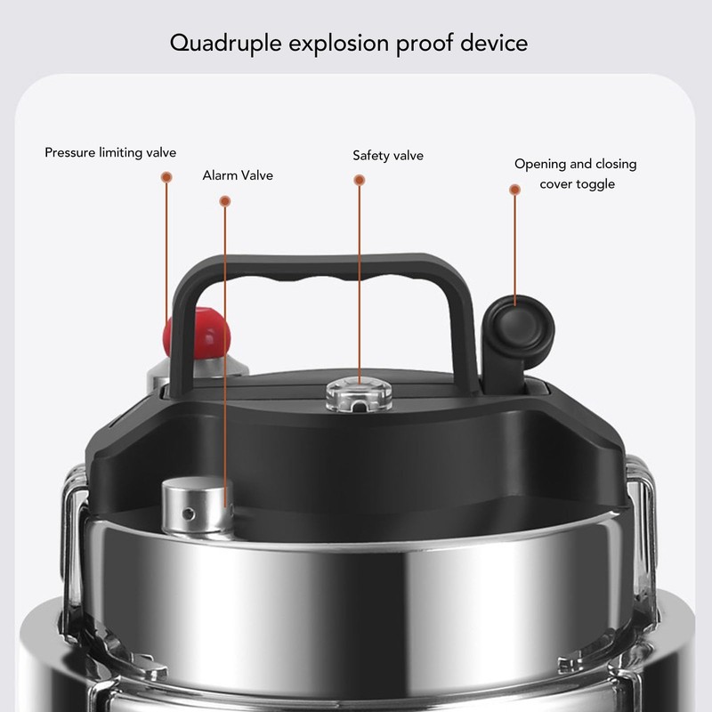 304 Stainless Steel Pressure Cooker, & Reliable, Multifunctional Design, High
