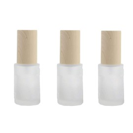 3PCS 30ML/1OZ Empty Clear Frosted Glass Lotions Bottle with Pump Head and Bamboo Lid Refillable Makeup Cosmetic Emulsion Essence Vials Dispenser Containers for Cream Lotion Shampoo Gel Toiletries