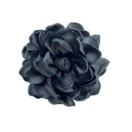 Rose Flower Brooches Lapel Pins Dainty Satin Fabric Brooches Camellia Flower Brooch Pin for Women Wedding Part Dance Clothes Accessories Jewelry (Dark grey)
