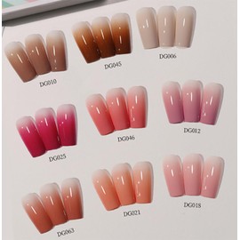 Sponge Pat Paint Nail Gel, 9 Colors Ombre Nails Gradient Gel Nail Blush Blooming Aura Nails Drawing Stripper Floral Painting Nail Art, No Wipe, UV/LED Curing (9 Colors G)