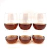 36 piece Stemless Unbreakable Crystal Clear Plastic Wine Glasses Set