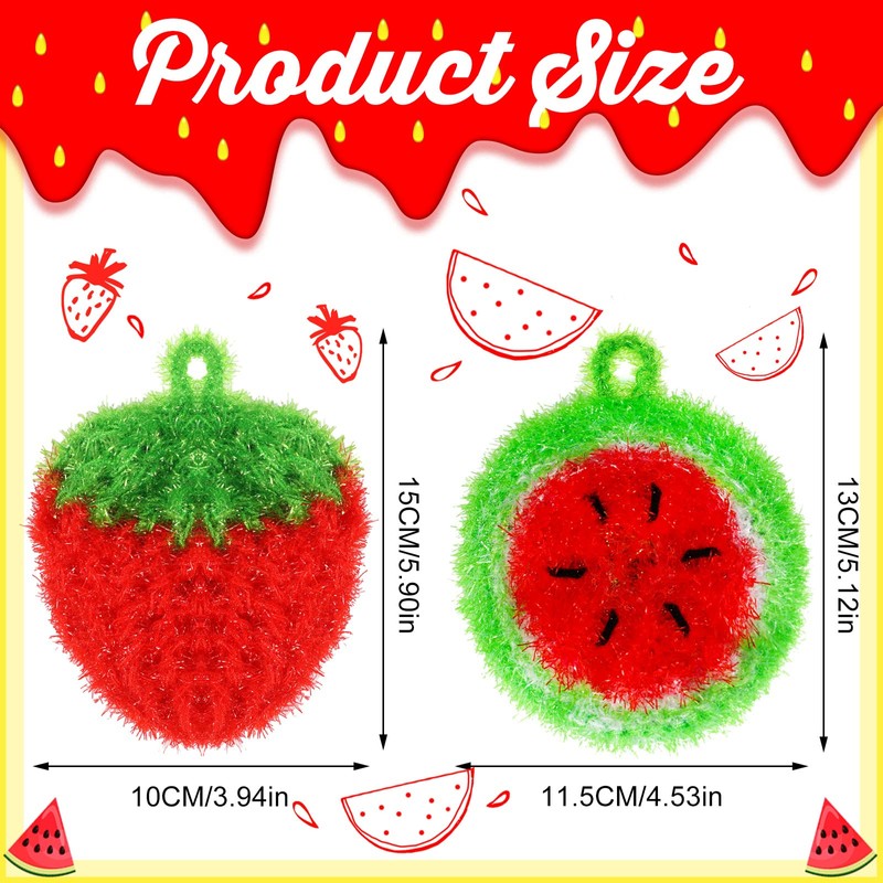 Vesici 10 Pieces Fruit Dish Scrubber Non Scratch Cleaning Sponge