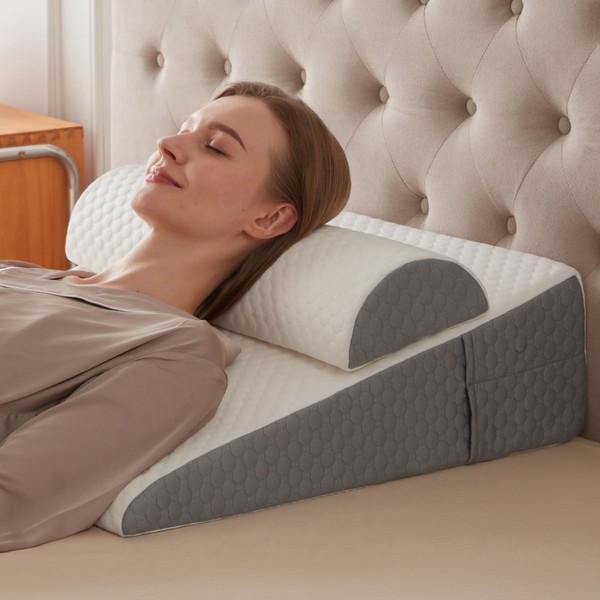 Simpledad Wedge Pillow with Adjustable Pillow, 7.5" Wedge Pillow for