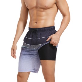 MILANKERR 29”Waist Men Swimsuit Swim Trunks for Men Bathing Suit Men with Compression Lining Size Samll