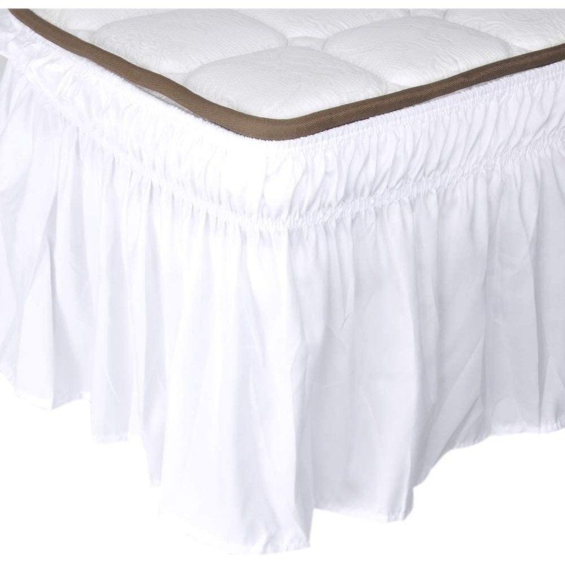 DEWEL Bed Skirt, Semi-Double, Ruffle, Easy Fit, Antique Style, Wraparound
