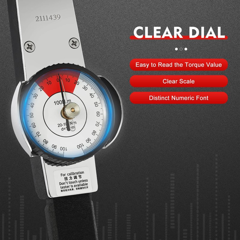 FLYHERO Dial Torquemeter, 0-100 N.m High Precision Inch Pound Torque