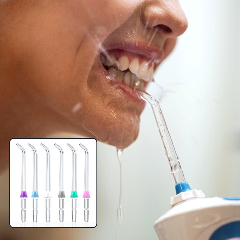 6 Pcs Flosser Tips Replacement Heads Compatible with Waterpik,Flosser Replacement