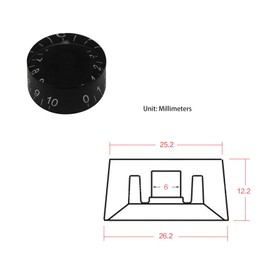 Electric Guitar Volume Knobs, 4-Pack, Acrylic Coarse Spline, Black, Compatible with Epiphone Les Paul SG