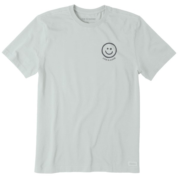 Life is Good. Men's Smiley Face SS Crusher Tee, Fog