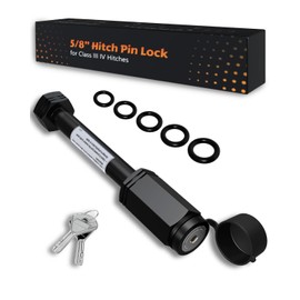DEEAGLE Hitch Lock, Fits 2.5” and 2”Receiver, 5/8” Dia Locking Hitch Pin, Class III IV V Hitches, Anti-Theft Hitch Pin Lock with Dust, Weather Resistant Rubber Cap, Black