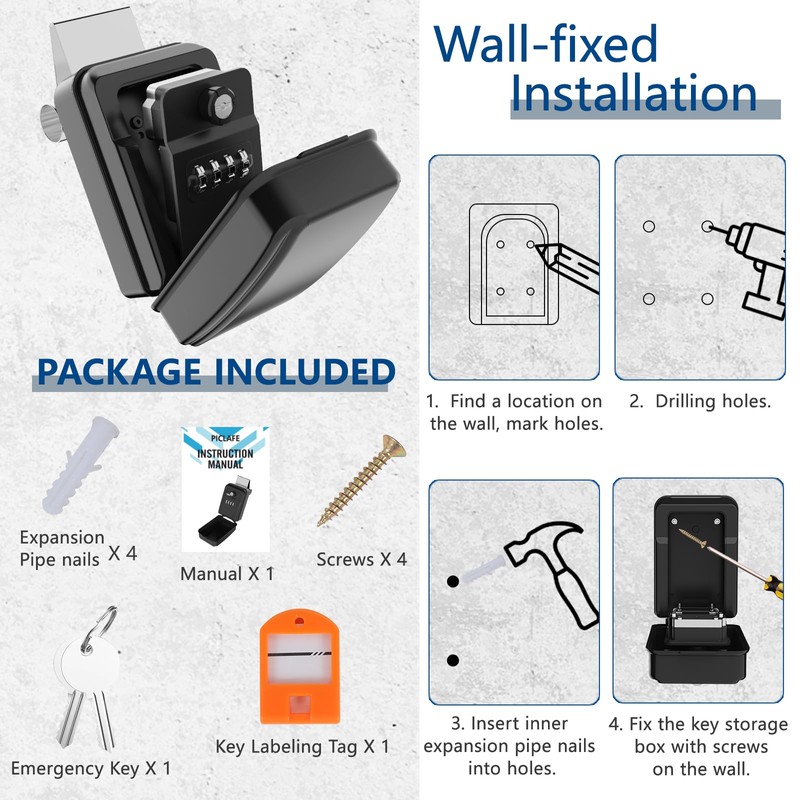 Piclafe SL-591 Car Window Lock Box for Turo, Car Key