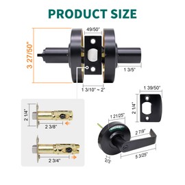 MARIE Commercial Door Handle for Bathroom Privacy,Vacant Occupied & Commercial Restroom Lock,Durable Restroom Door Handle with in-Use & Vacant Large Indicator (Black)