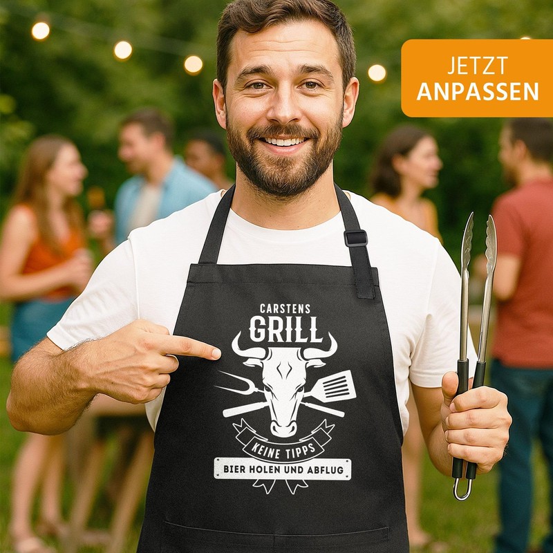 MoonWorks® BBQ Apron for Men with Saying, BBQ Gift, Cotton