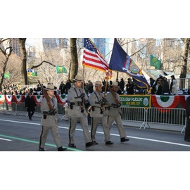 St. Patrick’s Day Bunting - Indoor/Outdoor 3-Stripe Green, White & Orange Irish Pride Pleated Flag Banners, Patriotic Party Decorations, Made in the USA, 3' x 6', Cotton, by Old Glory Bunting
