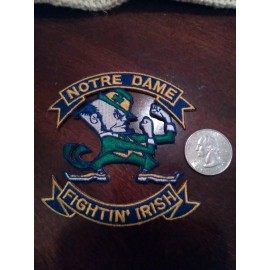 Unbranded Notre Dame " Fightin' Irish' VINTAGE EMBROIDERED IRON ON PATCH 3"x 3"