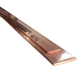 Bopaodao Copper Bus Bar 5mm x 30mm x 39.37 inch / 1000mm, 1Pcs C110 Pure Cu Copper Flat Buss Bar Stock