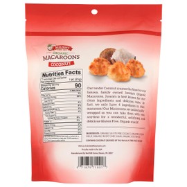 Jennies Organic Coconut Macaroons, 5.25oz | Dairy Free | Peanut Free | Gluten Free | Individually Wrapped
