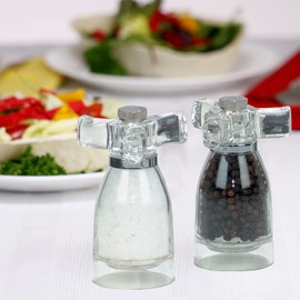 Chef Specialties Spinner Acrylic Pepper and Salt Mill Set, 4.25'' - 11cm