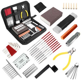 45Pcs Guitar Tool Kit,Guitar Repair Kit,Guitar Setup Kit,Luthier Tools Guitar Kit,Guitar Maintenance Kit Guitar Fret Tools,Guitar Accessories for Ukulele Bass Guitar Gifts for Musicians