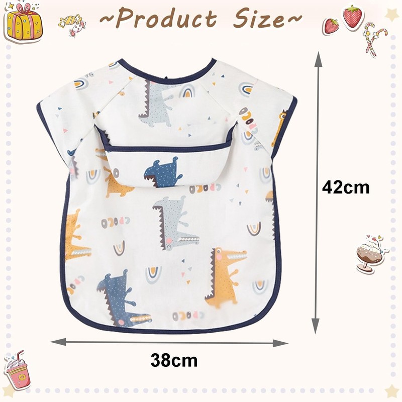 baberos con bolsillo… (Cisne + arco iris + corona)