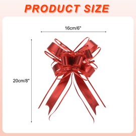 uxcell 10pcs 8 Inch Giant Large Pull Bow Gift Wrapping Organza Bows Ribbon Red for Wedding Baskets Presents Christmas