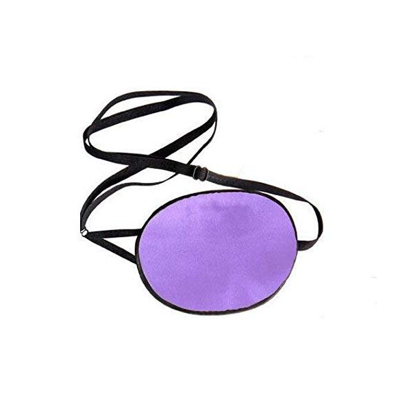 1PCS Kid's Size Pure Silk Eye Patch Strabismus Correction Amblyopia Obscure Astigmatism Training Adjustable Eye Patch Eye Protector with Buckle Portable Eye Patch Strabismus For Children (Purple)