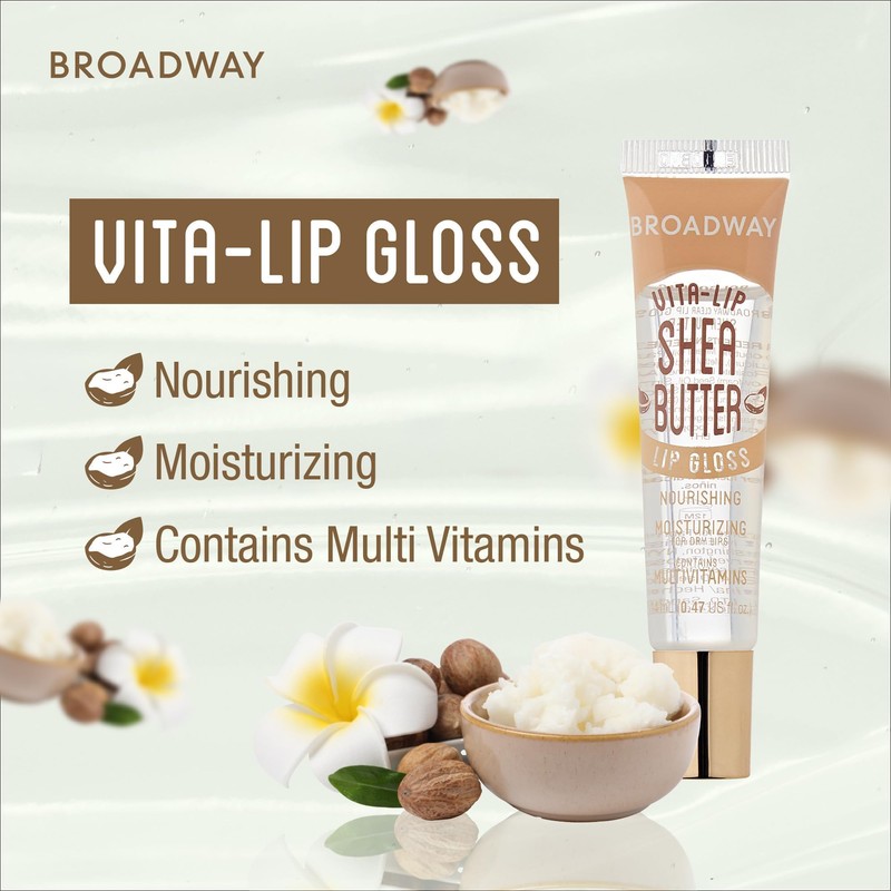 Ruby Kisses Broadway Vita-Lip Clear Lip Gloss (8 Pack), Ultra-Hydrating