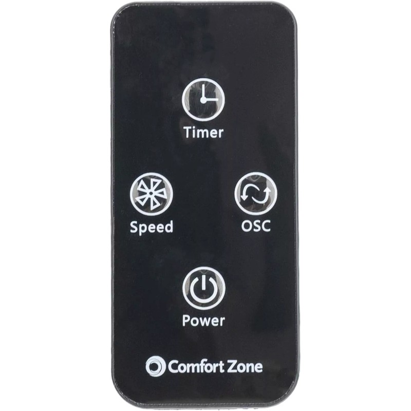 Comfort Zone 28" Oscillating Bladeless Tower Fan with Remote Control,