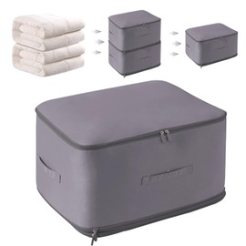 Giznzg Ultra Space Saving Self-Compressing Organizer (Grey, L)