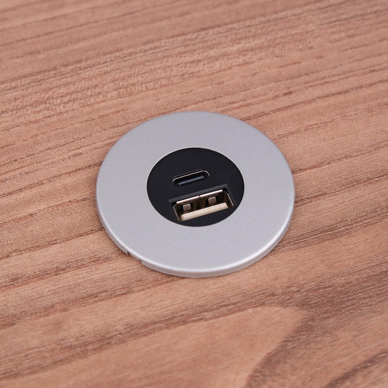 kalb Built-in USB Hub 2-in-1 USB and USB-C, Stainless Steel,