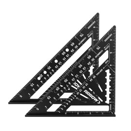 Arrow Aluminum Alloy Carpenter Square Set, 2PCS 7-Inch Rafter Square Layout Tools, Woodworking Triangle Rulers for Carpentry and Craftsmen