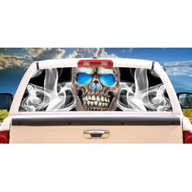 SignMission Crazy SkullRear Window Graphic Back Truck Decal SUV View Thru Vinyl